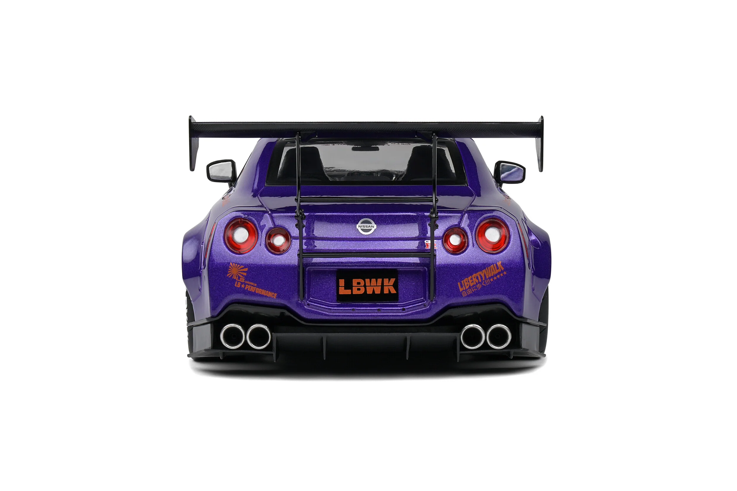 Solido 2022 Nissan GT-R (R35) W/ Liberty Walk Body Kit 2.0 Purple 1:18 - Image 3