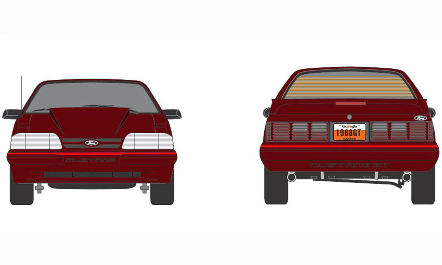 Acme 1988 Ford Shelby Mustang GT 5.0 Medium Cabernet 1:18 LIMITED - Image 3