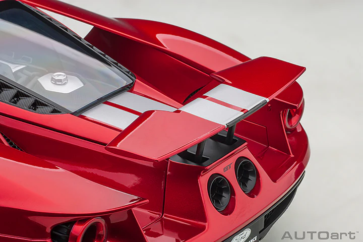 AUTOart 2017 Ford GT Red w/ Silver Stripes 1:12 - Image 10