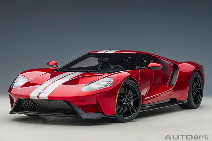 AUTOart 2017 Ford GT Red w/ Silver Stripes 1:12 - Image 14