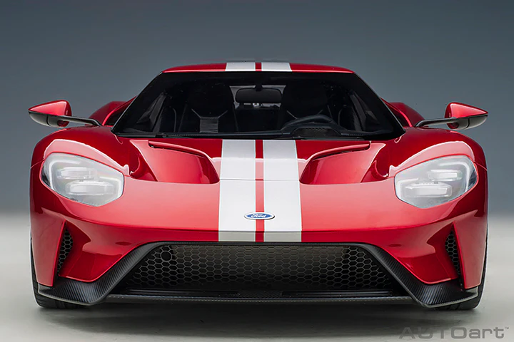 AUTOart 2017 Ford GT Red w/ Silver Stripes 1:12 - Image 3