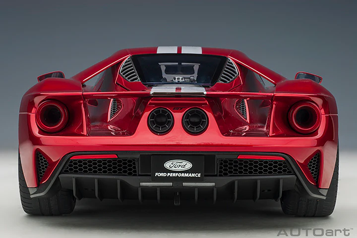 AUTOart 2017 Ford GT Red w/ Silver Stripes 1:12 - Image 4