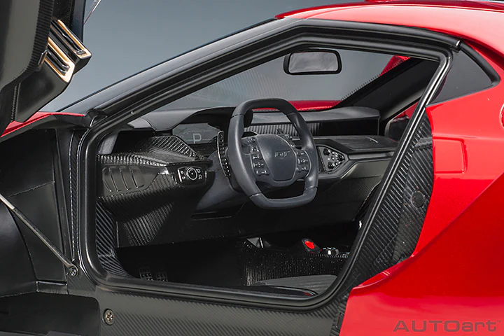 AUTOart 2017 Ford GT Red w/ Silver Stripes 1:12 - Image 6