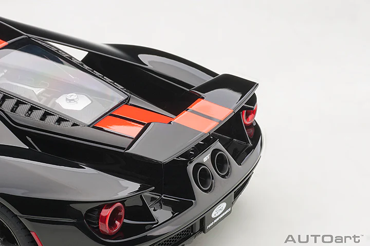 AUTOart 2017 Ford GT Shadow Black w/ Orange Stripes 1:18 - Image 11