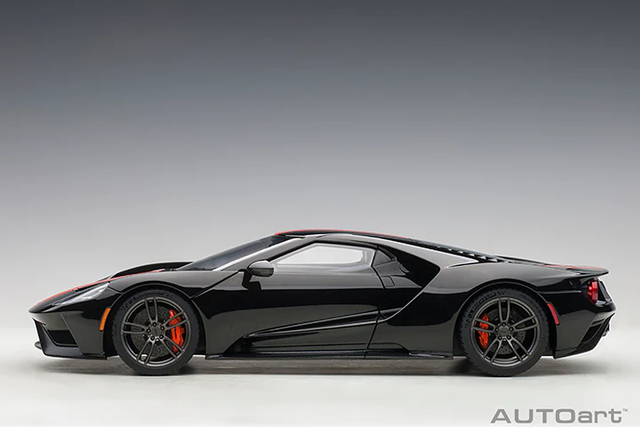 AUTOart 2017 Ford GT Shadow Black w/ Orange Stripes 1:18 - Image 3