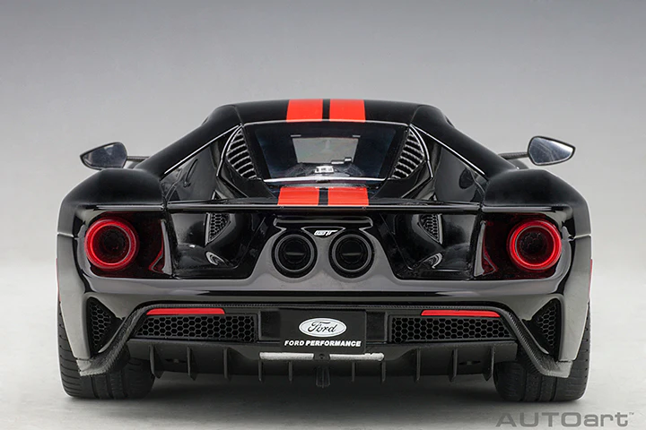 AUTOart 2017 Ford GT Shadow Black w/ Orange Stripes 1:18 - Image 6