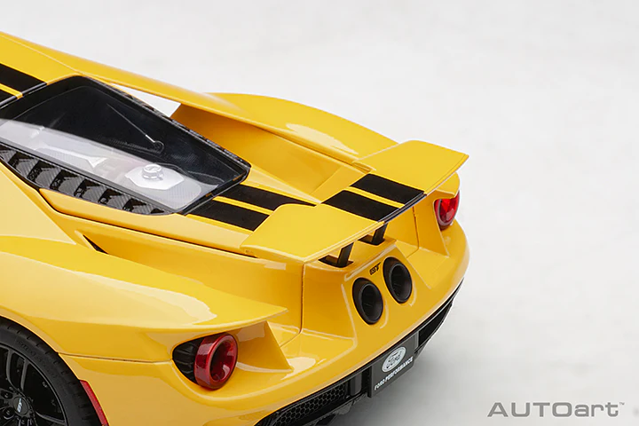 AUTOart 2017 Ford GT Triple Yellow w/ Black Stripes 1:18 - Image 12