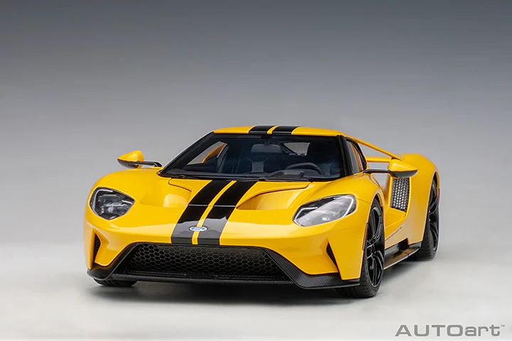 AUTOart 2017 Ford GT Triple Yellow w/ Black Stripes 1:18 - Image 16