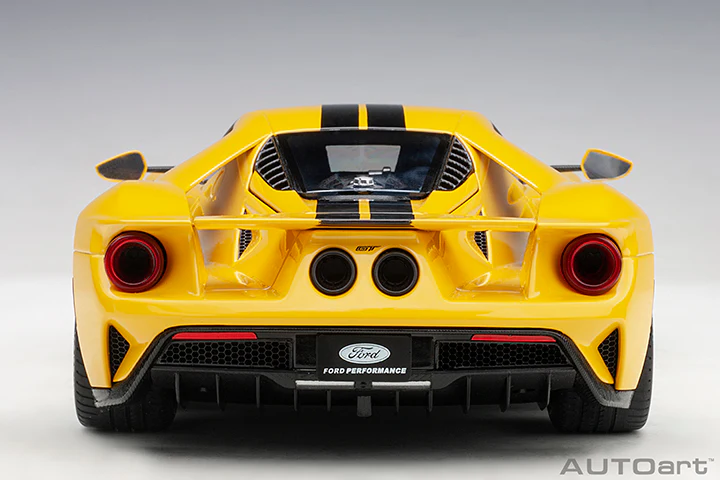AUTOart 2017 Ford GT Triple Yellow w/ Black Stripes 1:18 - Image 6
