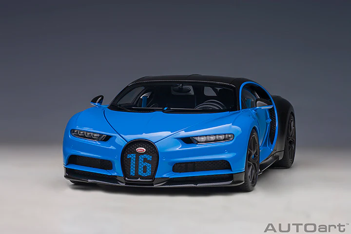 AUTOart 2019 Bugatti Chiron Sport French Racing Blue & Carbon Fiber 1:18 - Image 19