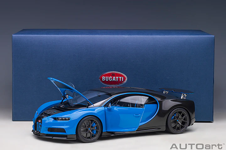 AUTOart 2019 Bugatti Chiron Sport French Racing Blue & Carbon Fiber 1:18 - Image 21