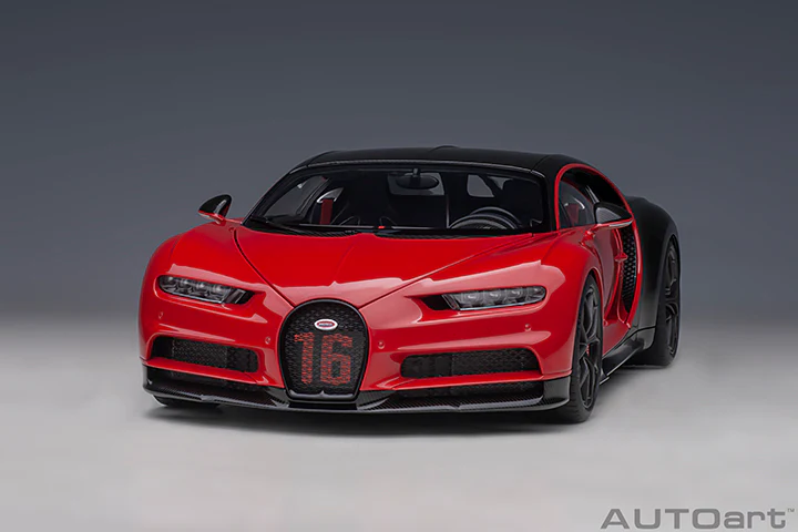AUTOart 2019 Bugatti Chiron Sport Italian Red w/ Carbon Fiber 1:18 - Image 19