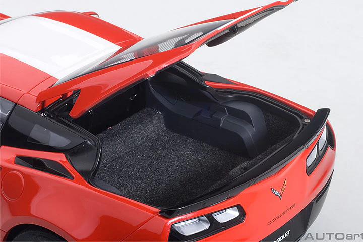 AUTOart Chevy Corvette C7 Grand Sport Red w/ White Stripes 1:18 - Image 7