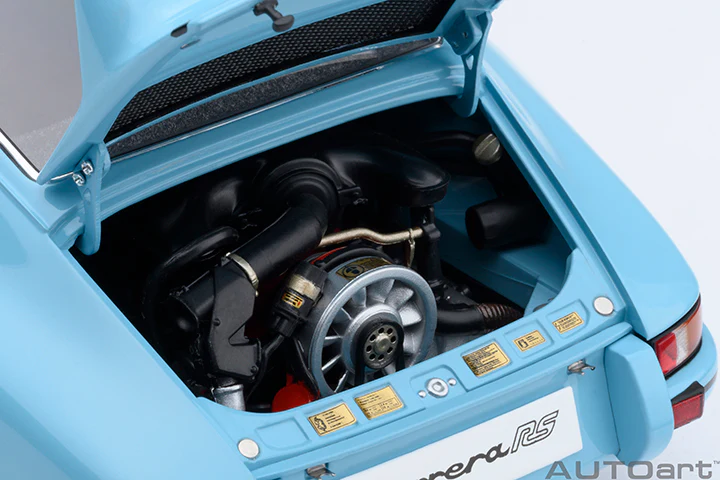 AUTOart Porsche 911 Carrera 2.7 RS Gulf Blue w/ Black Deco and Wheels 1:18 - Image 18