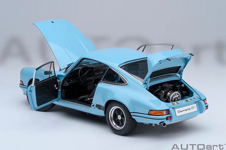 AUTOart Porsche 911 Carrera 2.7 RS Gulf Blue w/ Black Deco and Wheels 1:18 - Image 21