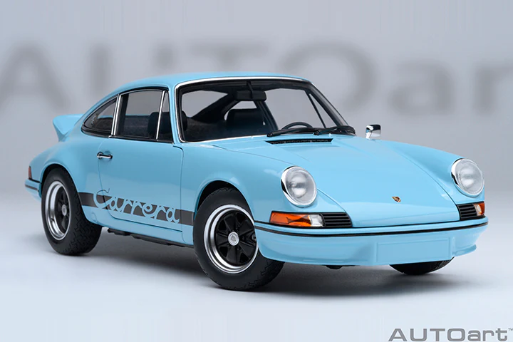 AUTOart Porsche 911 Carrera 2.7 RS Gulf Blue w/ Black Deco and Wheels 1:18 - Image 8