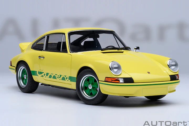 AUTOart Porsche 911 Carrera 2.7 RS Light Yellow w/ Green Deco and Wheels 1:18 - Image 19