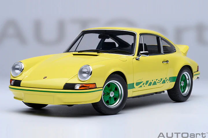 AUTOart Porsche 911 Carrera 2.7 RS Light Yellow w/ Green Deco and Wheels 1:18 - Image 20