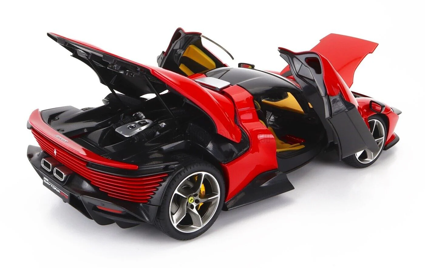 Bburago 2022 Ferrari Daytona SP3 Closed (Removable) Roof Rossa Corsa Ferrari Red 1:18 - Image 12