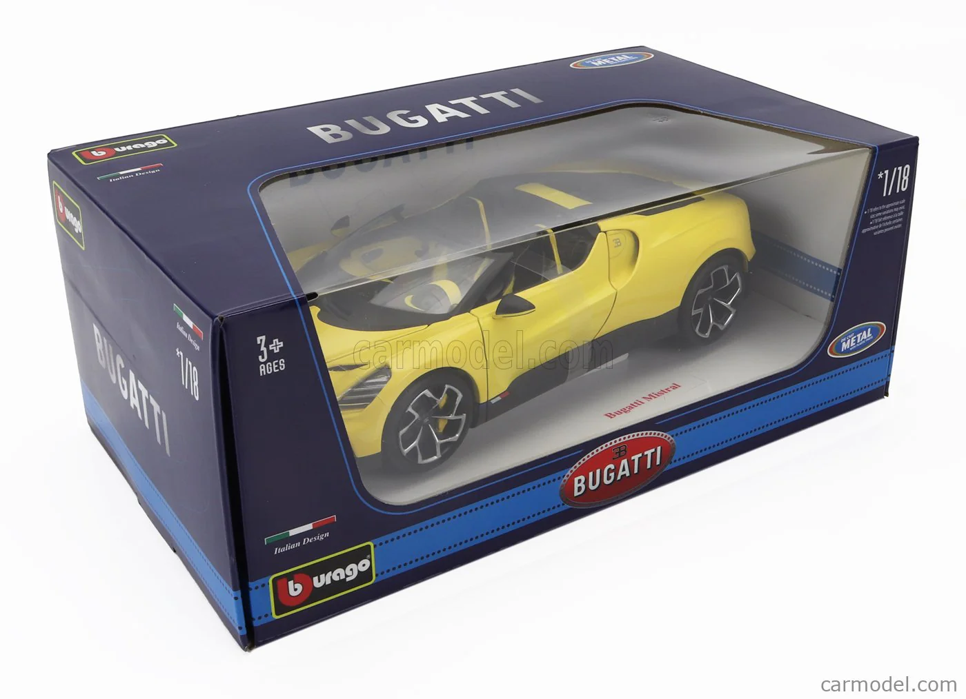 Bburago 2023 Bugatti W16 Mistral Yellow 1:18 - Image 12