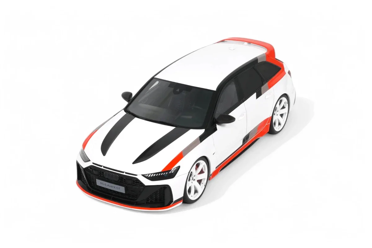 GT Spirit 2024 Audi RS6 Avant GT C8 Arkona White w/ Audisport Livery 1:18 - Image 6