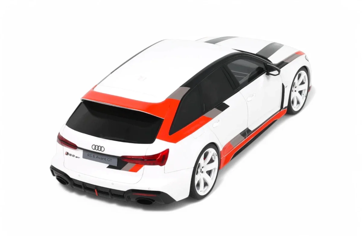 GT Spirit 2024 Audi RS6 Avant GT C8 Arkona White w/ Audisport Livery 1:18 - Image 7