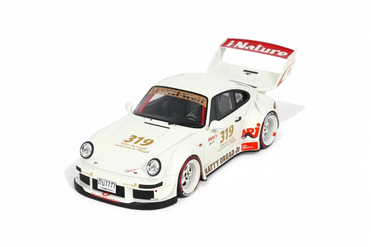GT Spirit 2024 Porsche 911 964 RWB Natty Dread Jr White 1:18 - Image 10