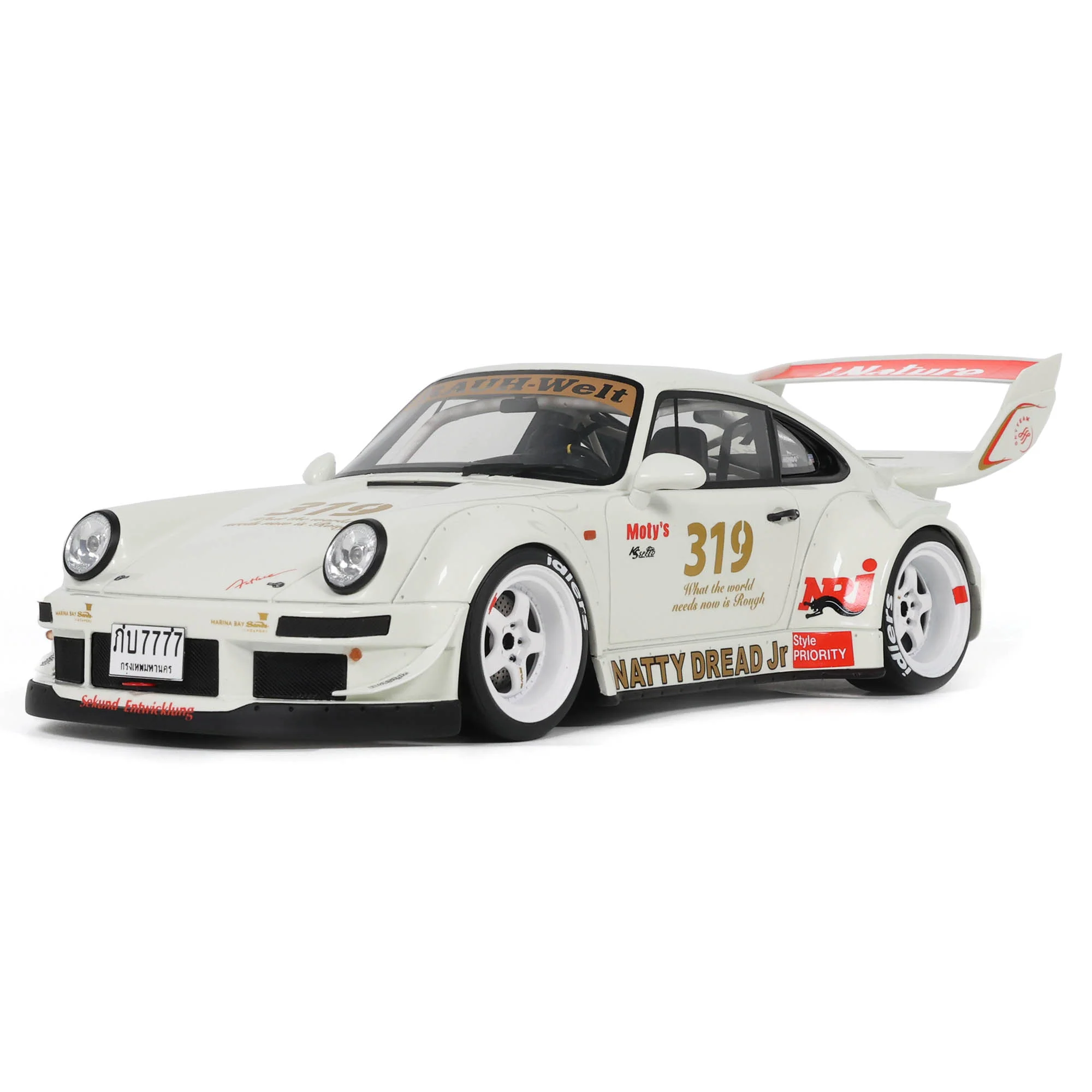 GT Spirit 2024 Porsche 911 964 RWB Natty Dread Jr White 1:18 - Image 5
