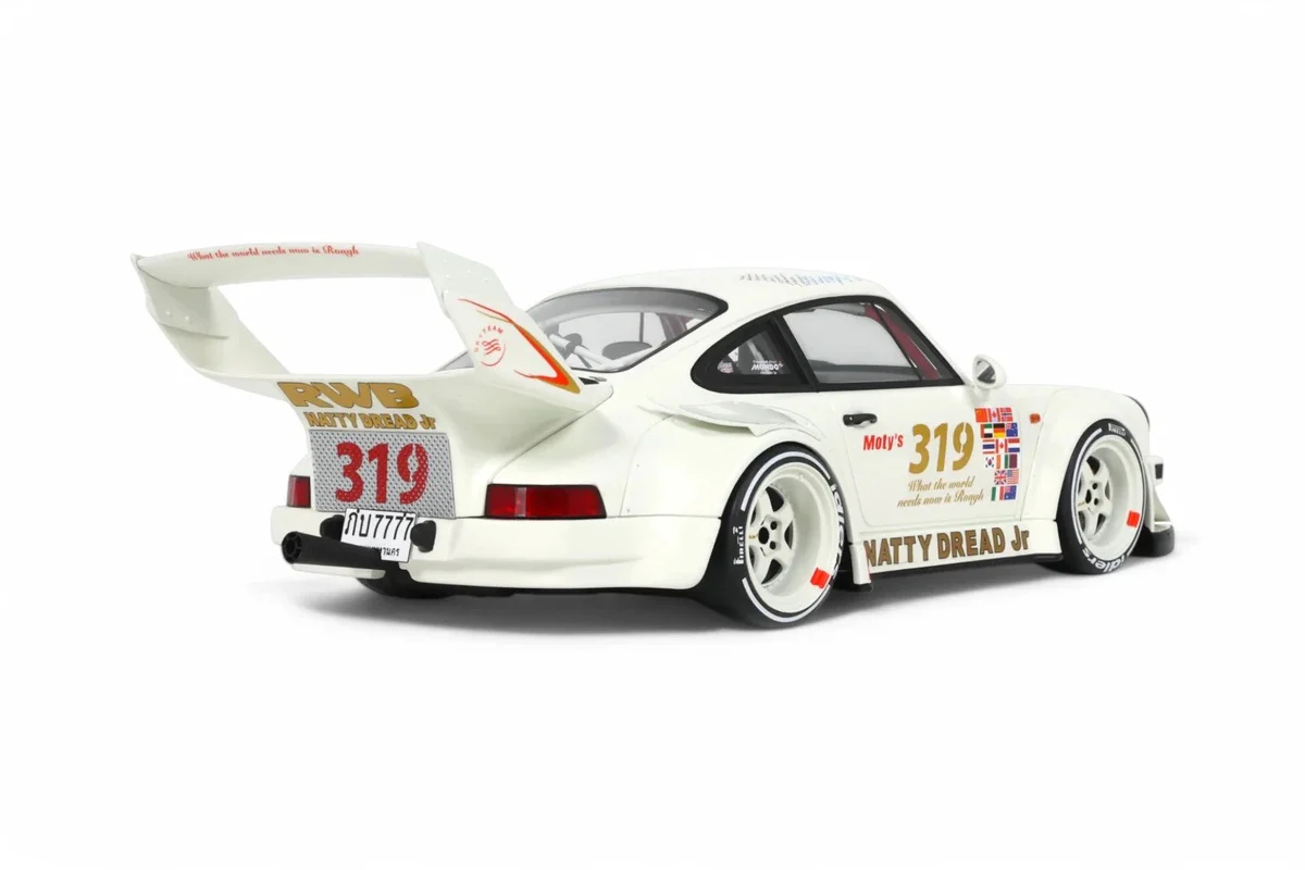 GT Spirit 2024 Porsche 911 964 RWB Natty Dread Jr White 1:18 - Image 6