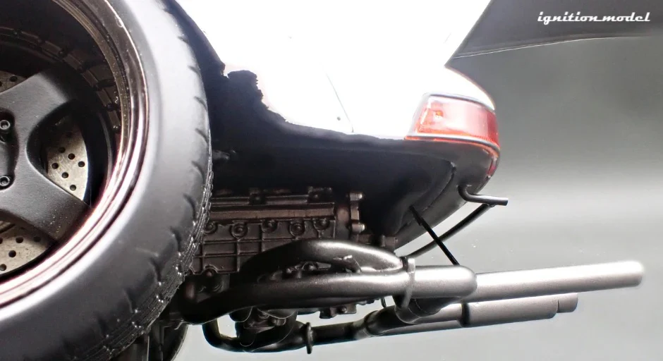 Ignition-Model Porsche 911 RWB 930 Matte White w/ Work S1 Wheels 1:18 - Image 11