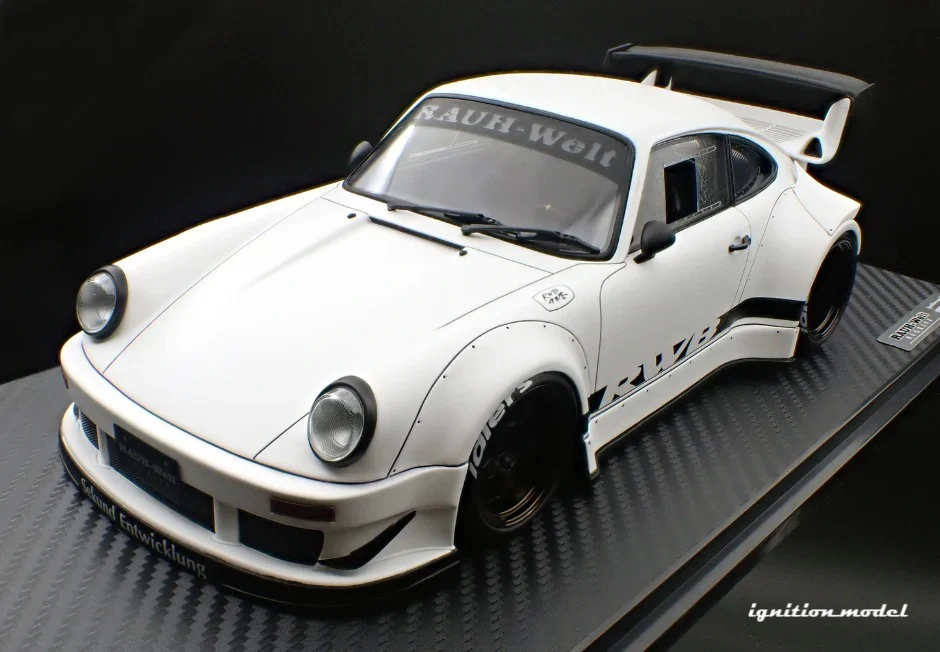 Ignition-Model Porsche 911 RWB 930 Matte White w/ Work S1 Wheels 1:18 - Image 3