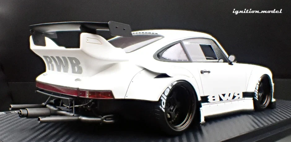 Ignition-Model Porsche 911 RWB 930 Matte White w/ Work S1 Wheels 1:18 - Image 4