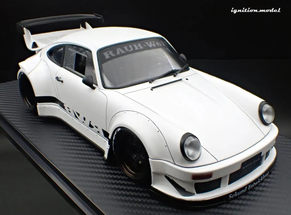 Ignition-Model Porsche 911 RWB 930 Matte White w/ Work S1 Wheels 1:18 - Image 6