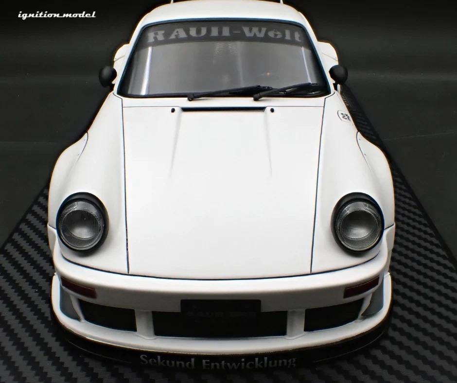 Ignition-Model Porsche 911 RWB 930 Matte White w/ Work S1 Wheels 1:18 - Image 8