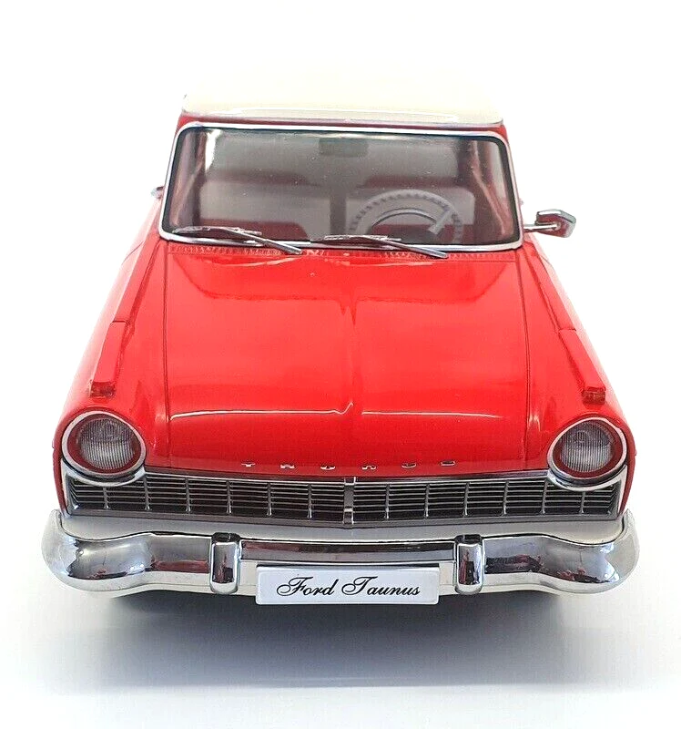 KK Scale 1957 Ford England Taunus 17M P2 Red and White 1:18 - Image 6