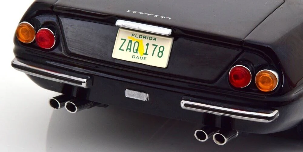 KK Scale 1969 Ferrari 365 GTB Daytona Spider Series 1 Black Miami Vice 1:18 - Image 7