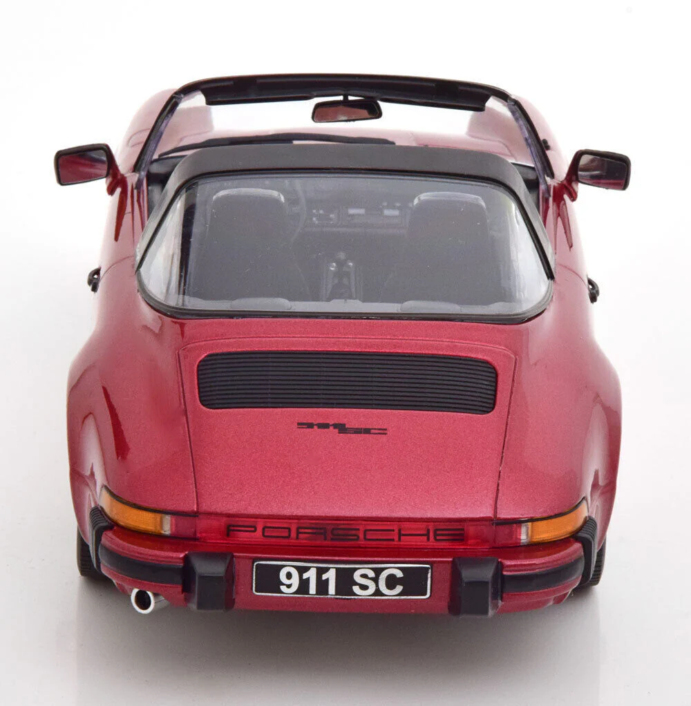 KK Scale 1983 Porsche 911 SC Targa w/ Removable Roof G Series Wine Red 1:18 - Image 6