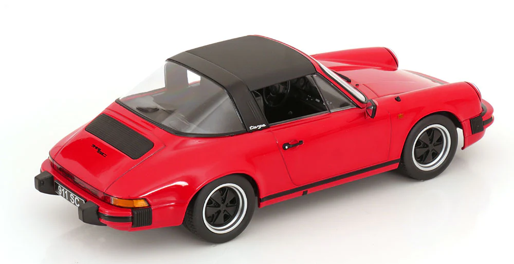KK Scale 1983 Porsche 911 SC Targa w/ Removable Roof G Series Guards Red 1:18 - Image 3