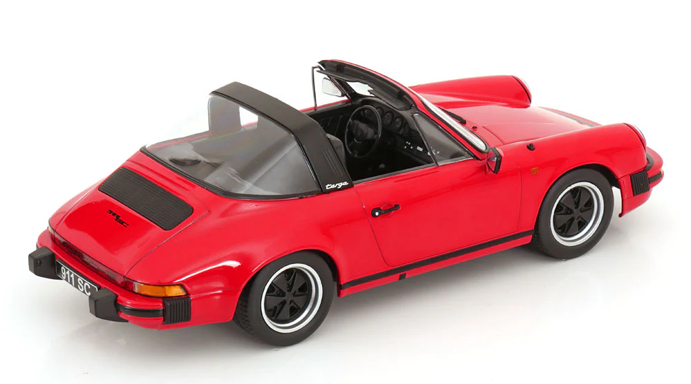 KK Scale 1983 Porsche 911 SC Targa w/ Removable Roof G Series Guards Red 1:18 - Image 4