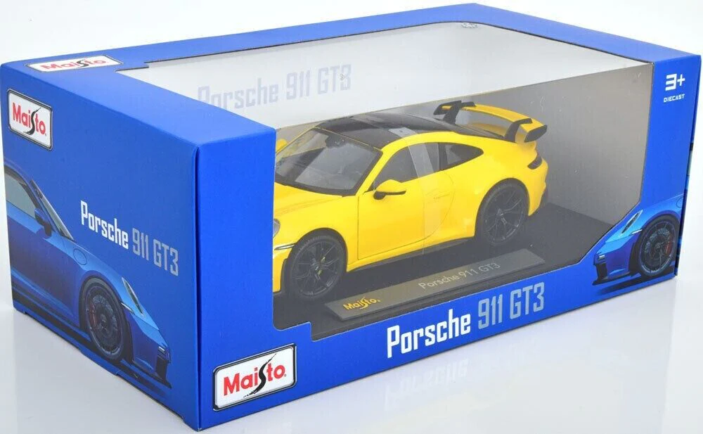 Maisto 2022 Porsche 911 992 GT3 Racing Yellow 1:18 - Image 5