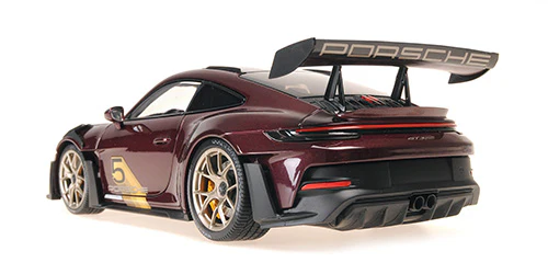 Minichamps 2023 Porsche 911 992 GT3 RS w/ Weissach Pkg Purple Metallic w/ Gold Wheels 1:18 - Image 6