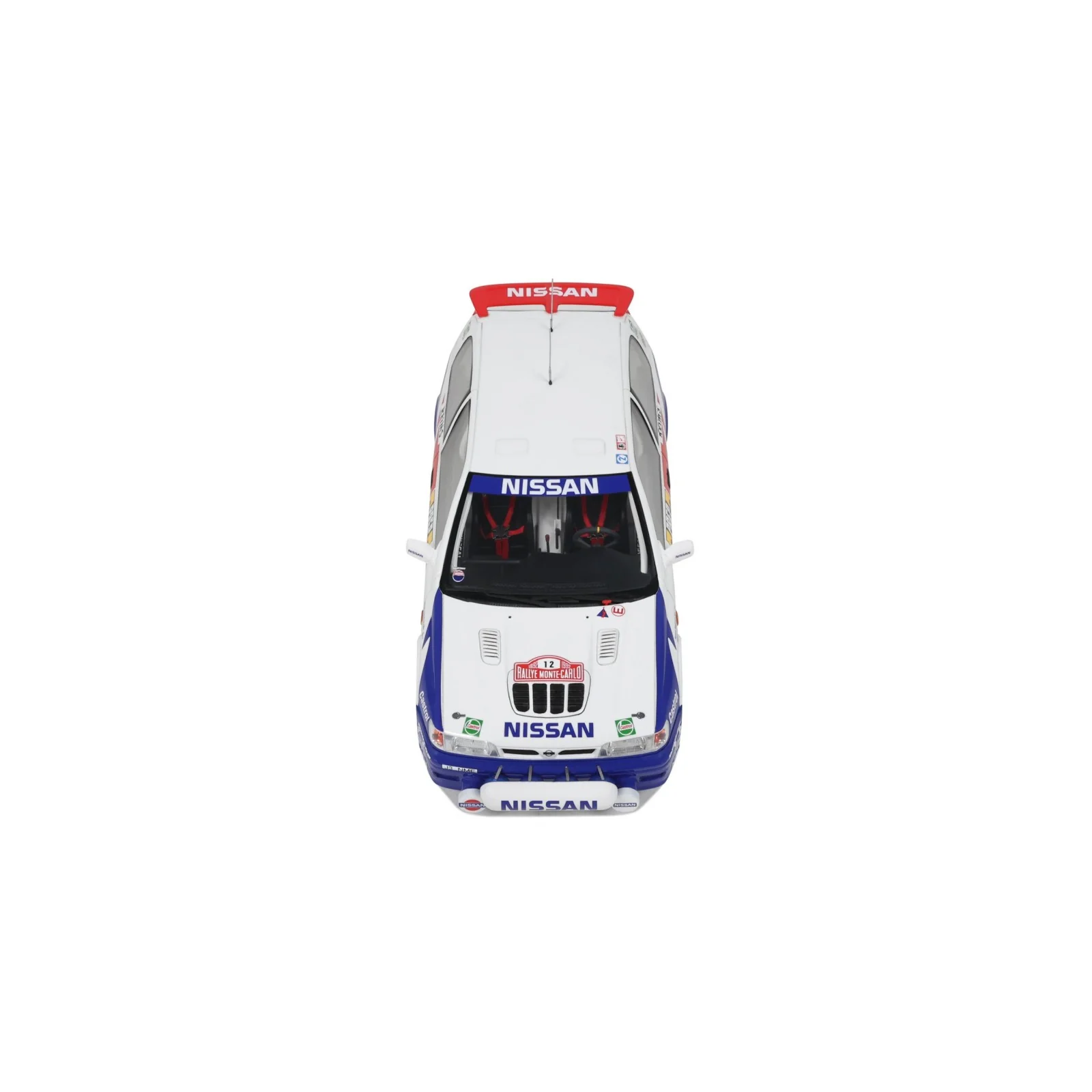 Otto 1992 Nissan Sunny GTi-R Team Nissan Motorsport Europe No 12 Rally Montecarlo White Red Blue 1:18 - Image 6