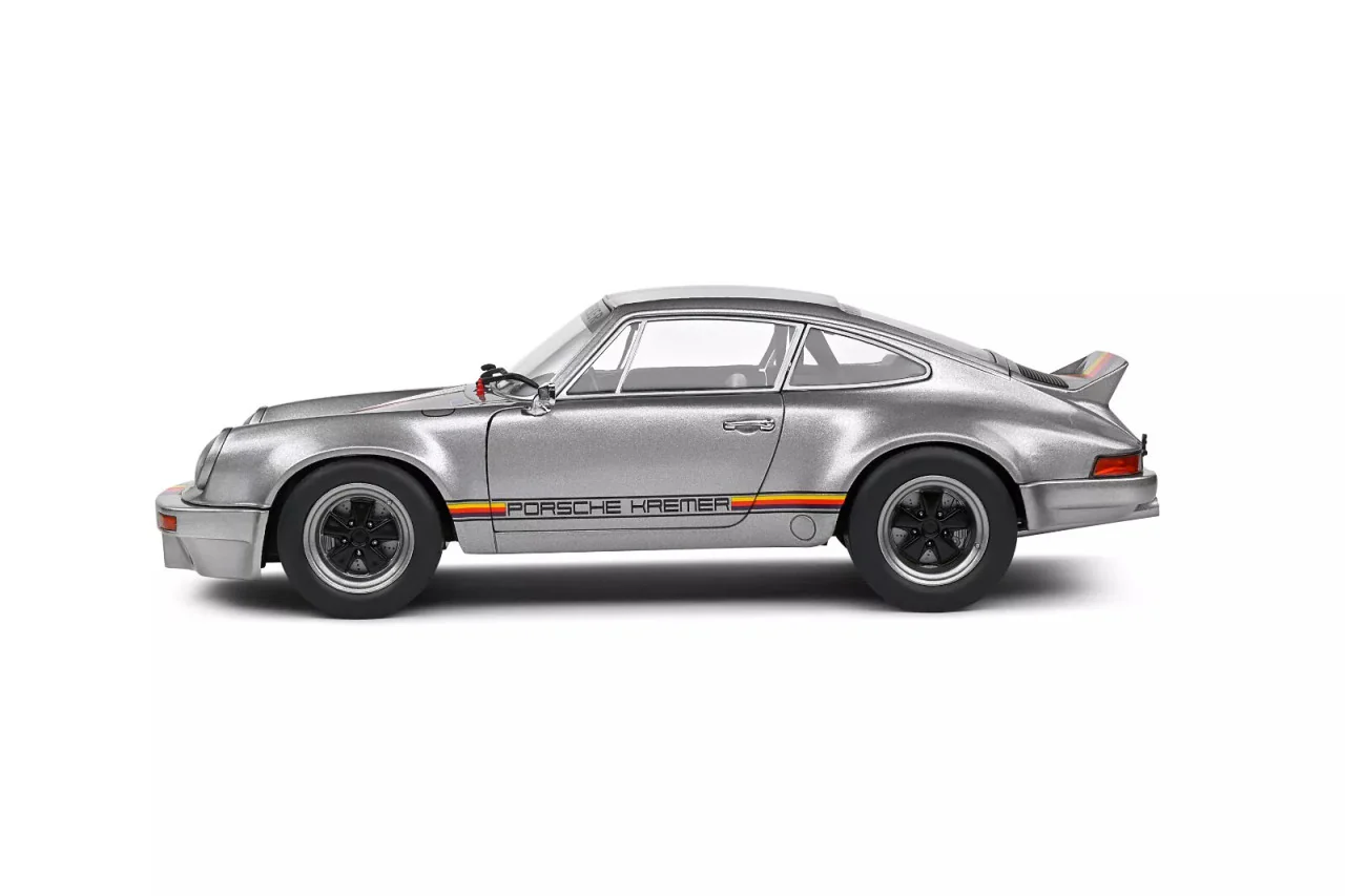 Solido 1973 Porsche 911 RSR Kremer Design Rally Silver 1:18 - Image 7