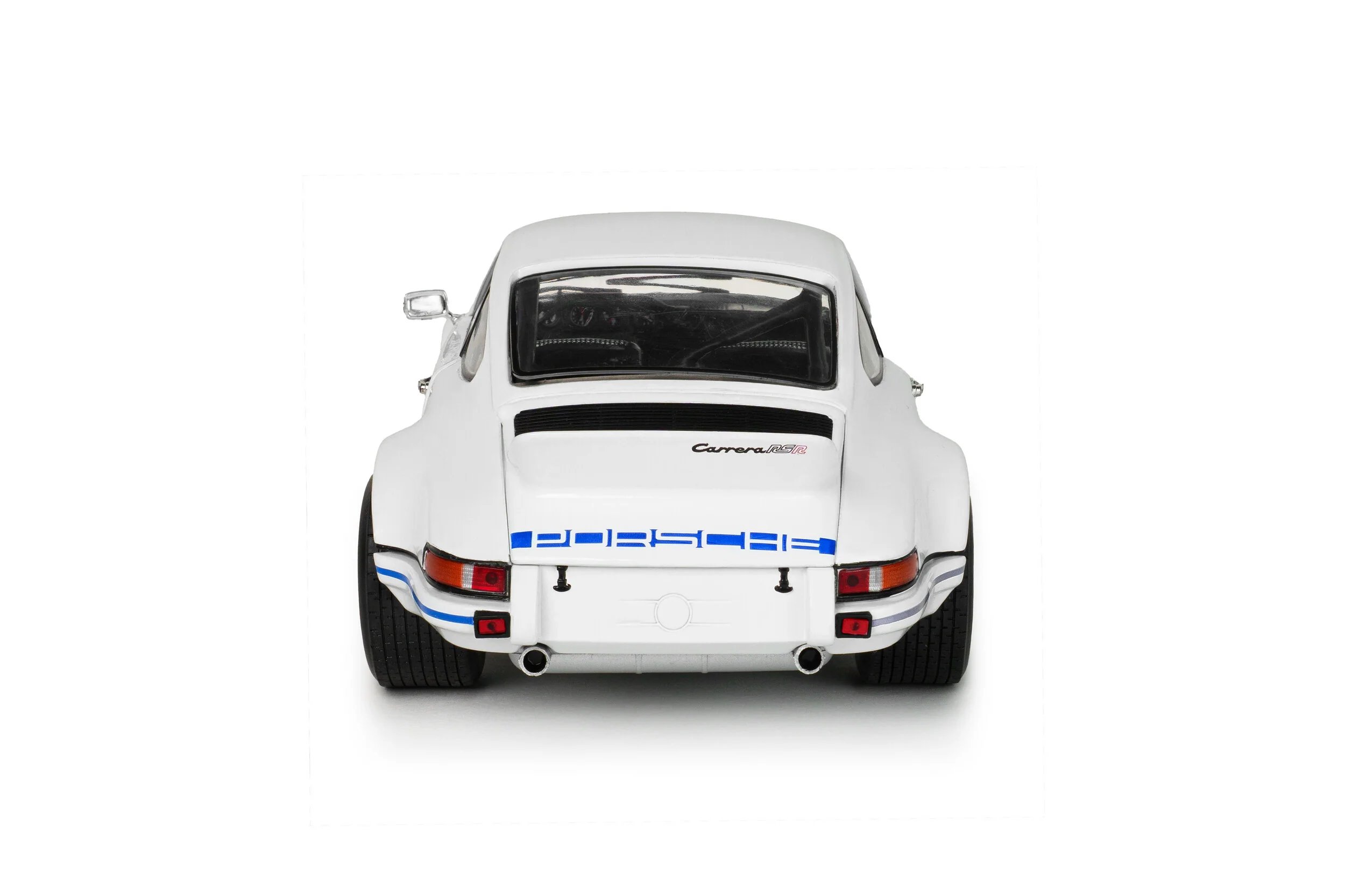 Solido 1973 Porsche 911 Carrera RS 2.7 White w/ Blue Wheels and Deco 1:18 - Image 3