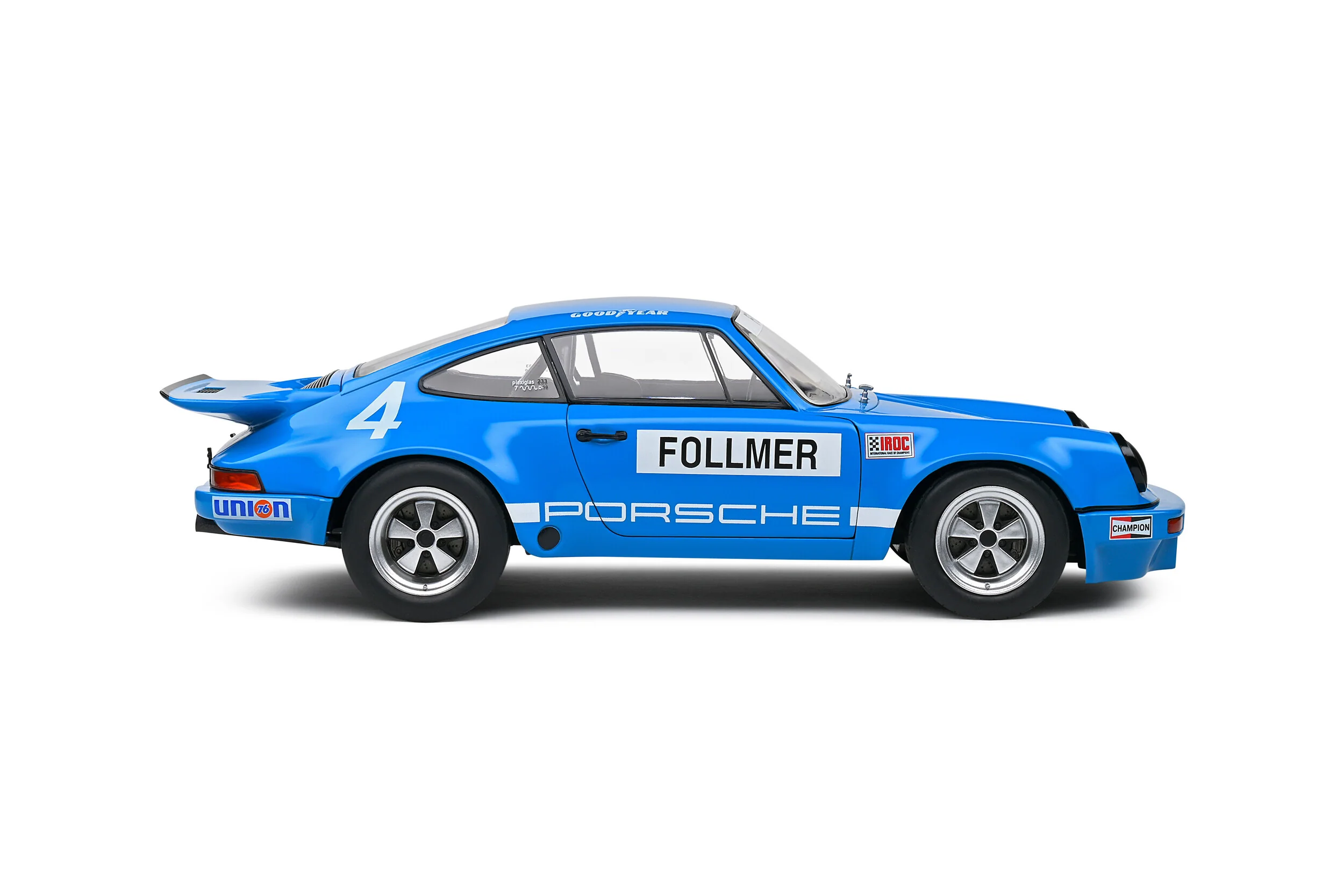 Solido 1974 Porsche 911 IROC Riverside No 4 Follmer IROC Blue 1:18 - Image 5