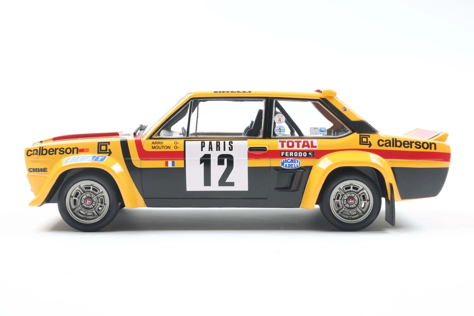 Solido 1980 Fiat 131 Abarth No 12 Rallye Montecarlo 1980 Yellow 1:18 - Image 5