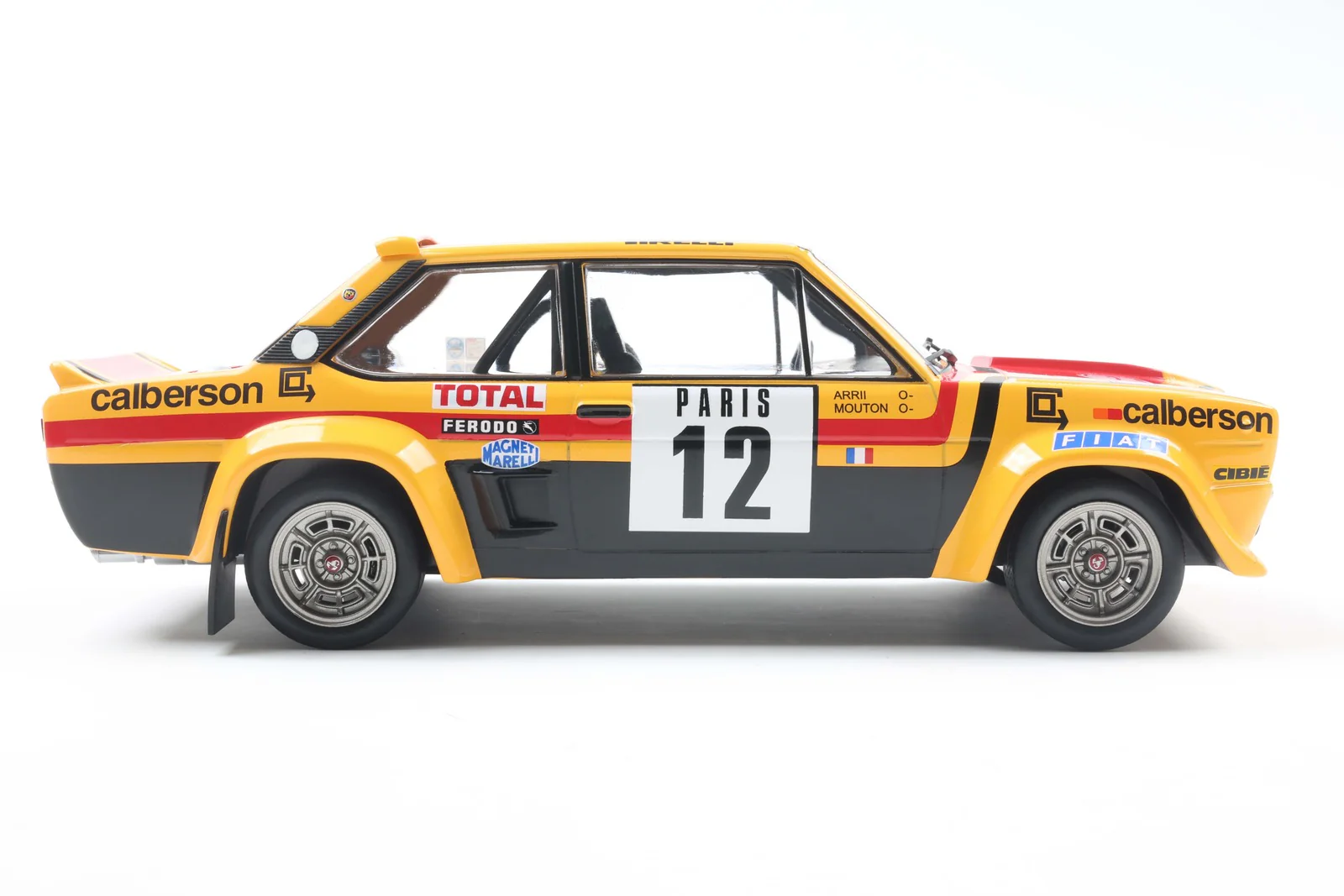 Solido 1980 Fiat 131 Abarth No 12 Rallye Montecarlo 1980 Yellow 1:18 - Image 6