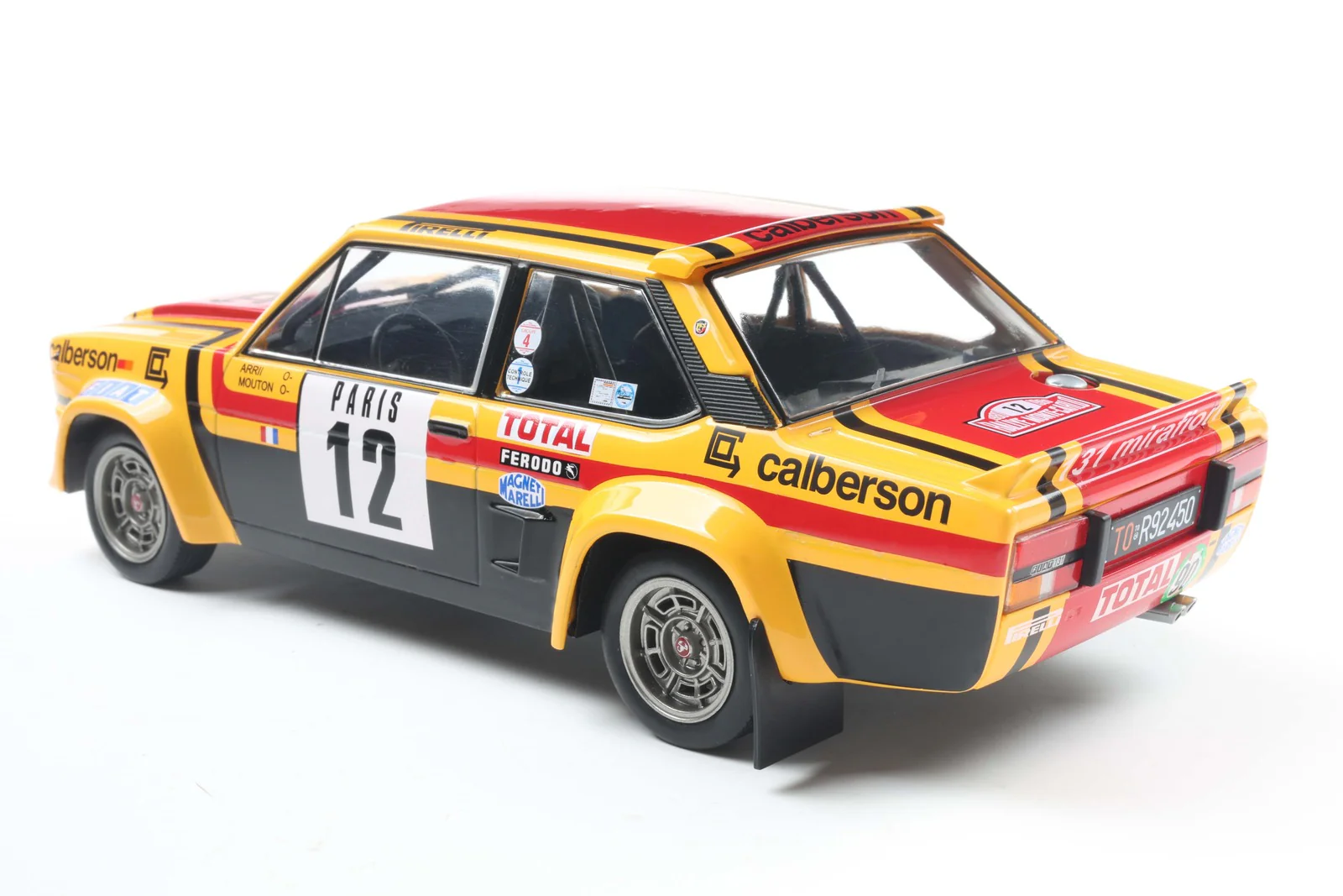 Solido 1980 Fiat 131 Abarth No 12 Rallye Montecarlo 1980 Yellow 1:18 - Image 8
