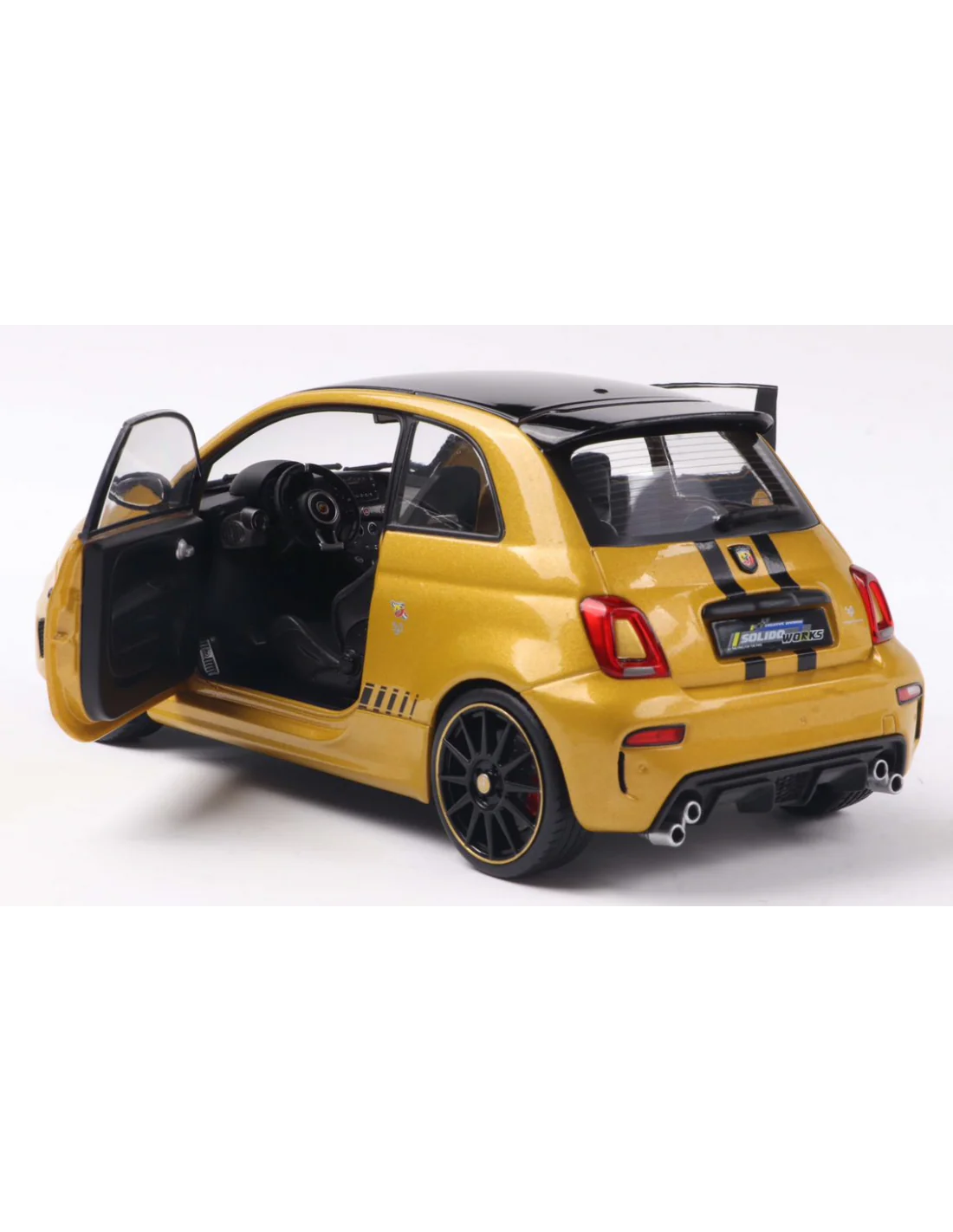 Solido 2022 Fiat F595 Abarth XSR Edition Yahama Yellow Metallic 1:18 - Image 3