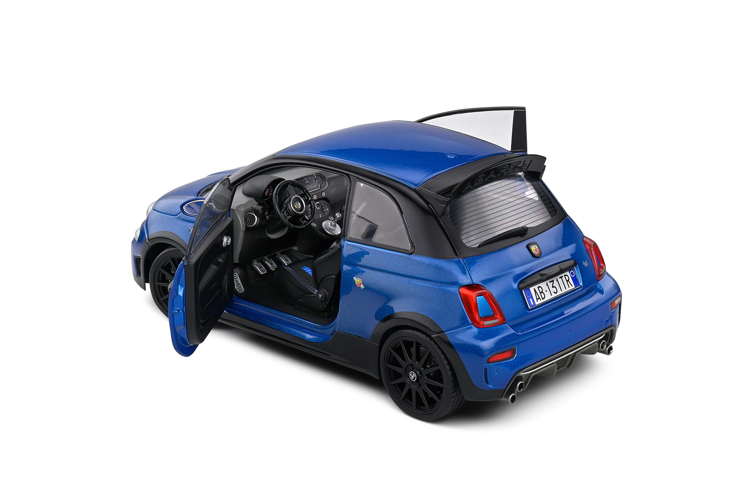 Solido 2022 Fiat 695 (500) Abarth Tribute 131 Rally Blue 1:18 - Image 7